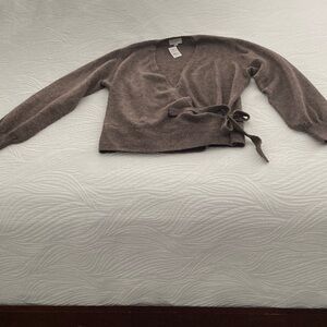 NWT LOFT Outlet Brown V-Neck Wrap Sweater